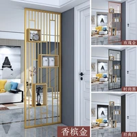 modern metal screen partition light luxury creative stainless steel decoration living room entrance wall