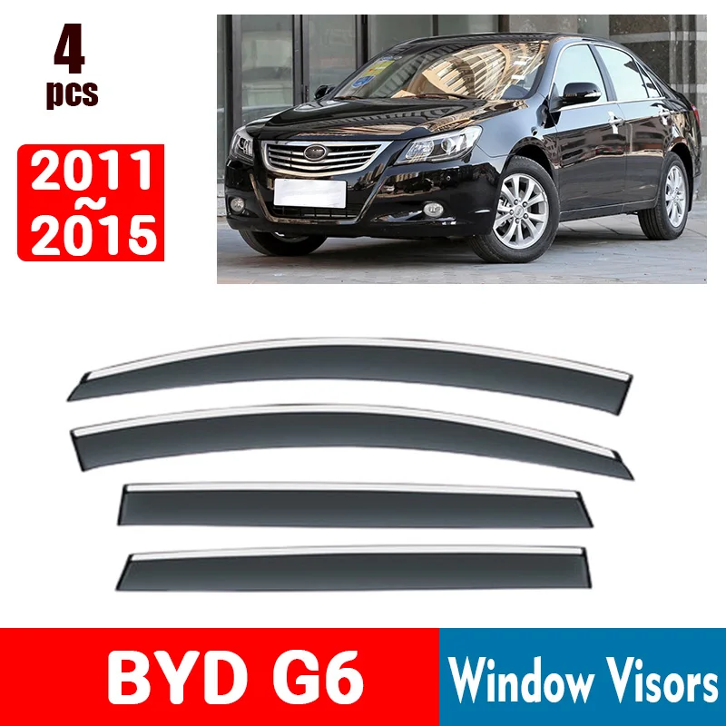 FOR BYD G6 2011-2015 Window Visors Rain Guard Windows Rain Cover Deflector Awning Shield Vent Guard Shade Cover Trim Accessories
