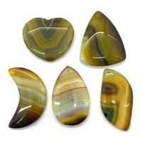 heart shaped agate pendant natural stone crystal drop shaped necklace earrings jewelry making diy charm gift accessories