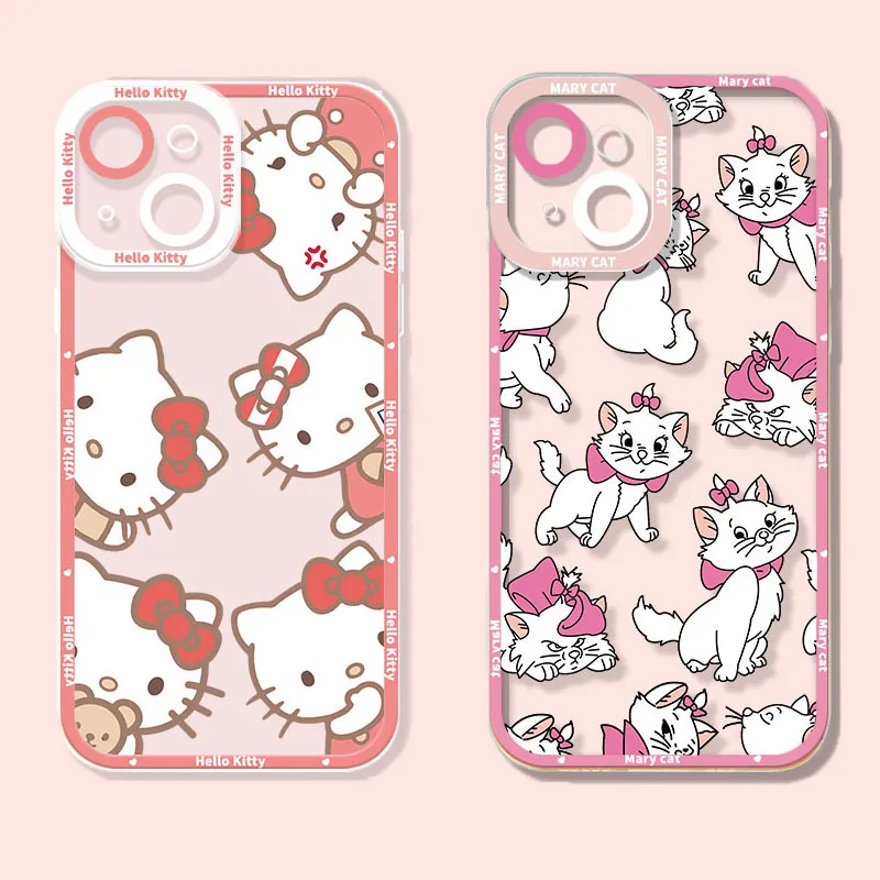 

Hello Kitty Soft Silicone Case for OnePlus 8 8T 9 10 Pro 11 9R 9RT Nord Ace 2 2V One Plus 1+9R 1+8T 1+10Pro 1+11 1+Ace2 Cover