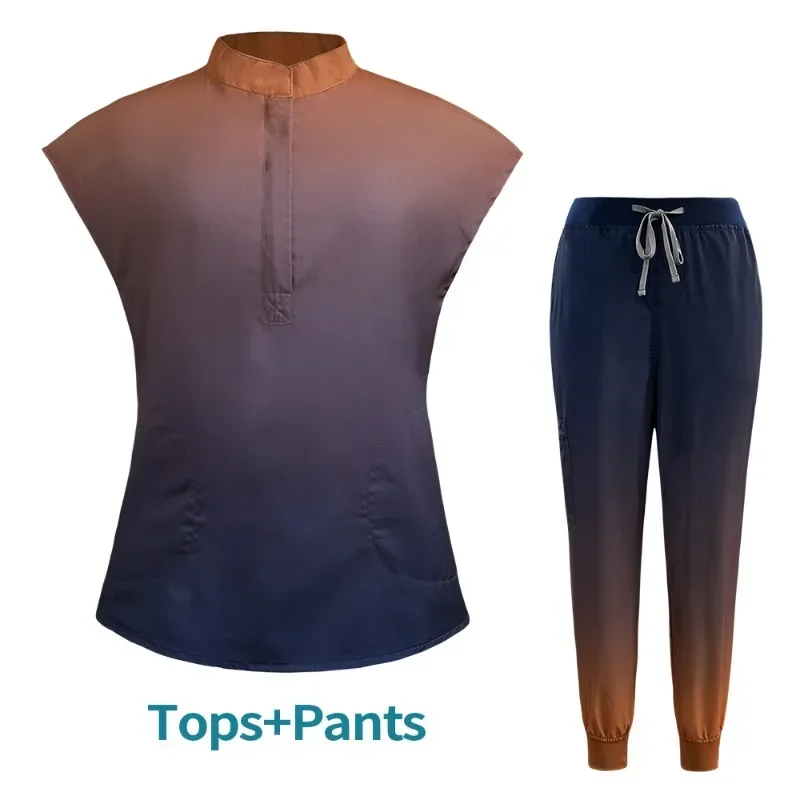 Униформа с нейтральным градиентом в новом стиле наборы медицинских скрабов для