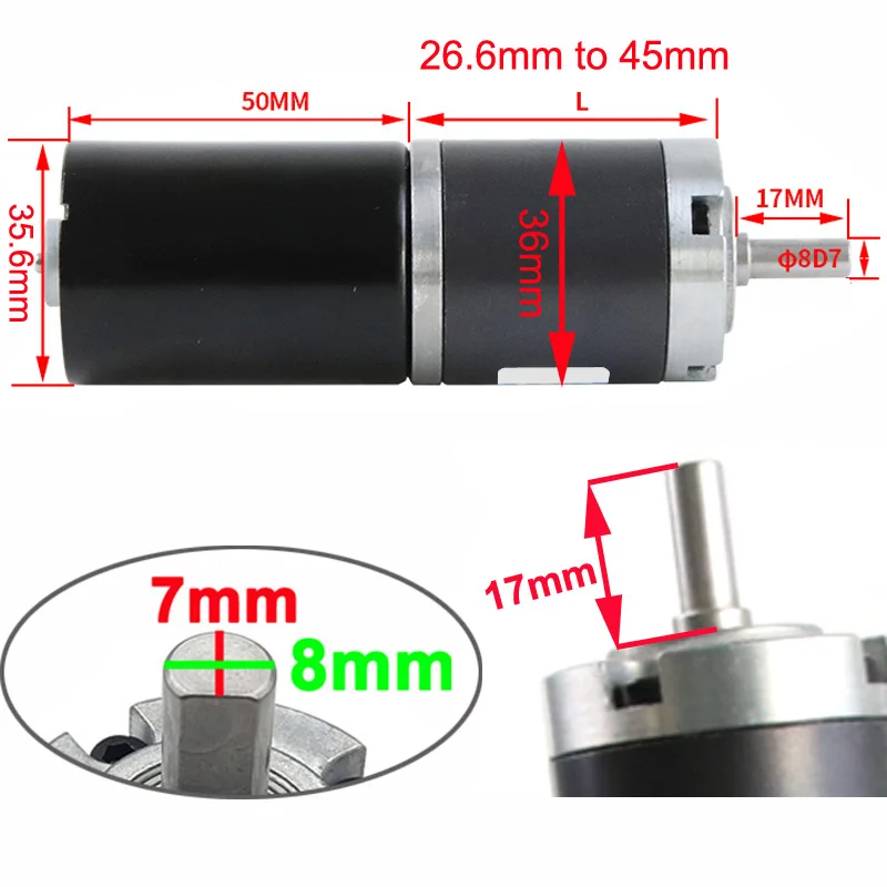 Бесщеточный планетарный редукторный двигатель постоянного тока 12 В 24 от 11 до 1540