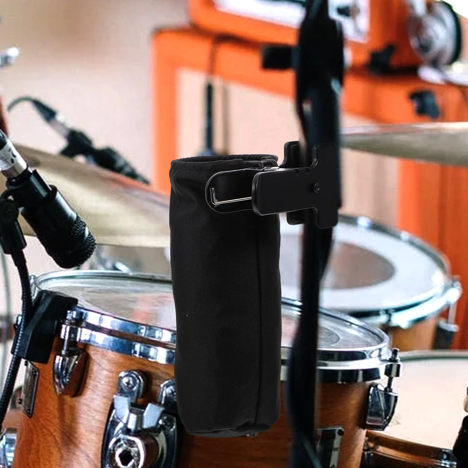 1 Set Black Practical Drum Stick Pouch Portable Drumstick Pouch Drum Set Accessory enlarge