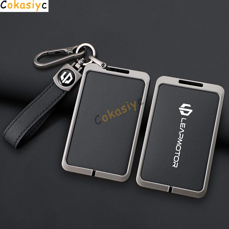 Фото Автомобильный смарт-карта NFC, чехол для ключей для Leapmotor C10 C11 C16, кожаный защитный держатель из цинкового сплава, Kychain, автоаксессуары №4