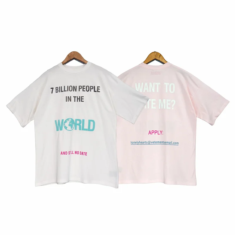 

VETEMENTS t-Shirt Embroidered Logo Foam Letter High Street 1:1 Loose Couple Fashion Sports Short Sleeve S-XL