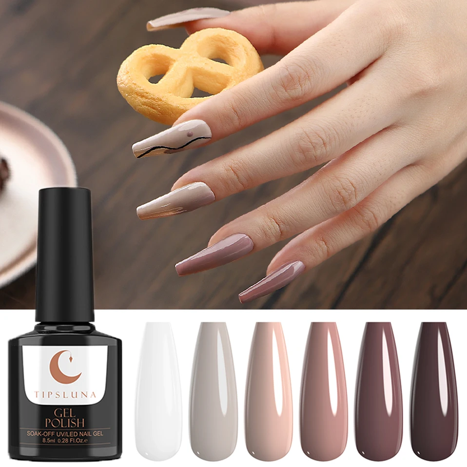 

6 шт. 8,5 мл Гель-лак для ногтей Тирамису и капучино тема замачиваемый УФ светодиодный лак сделай сам для дизайна ногтей салон гель для ногтей ...