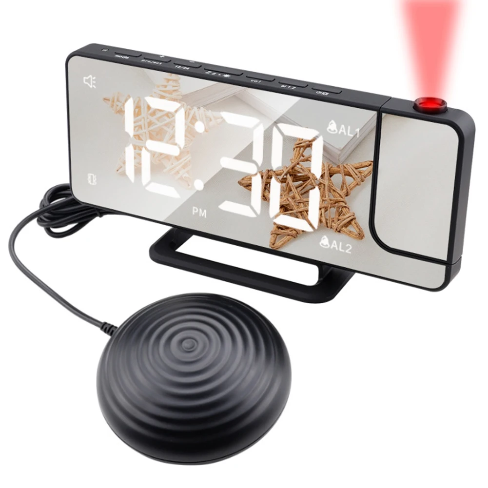 

New Creative Led Vibration Alarm Clock Multifunctional Dual USB Charging Mute Bedside Luminous Automatically Adjust Brightness