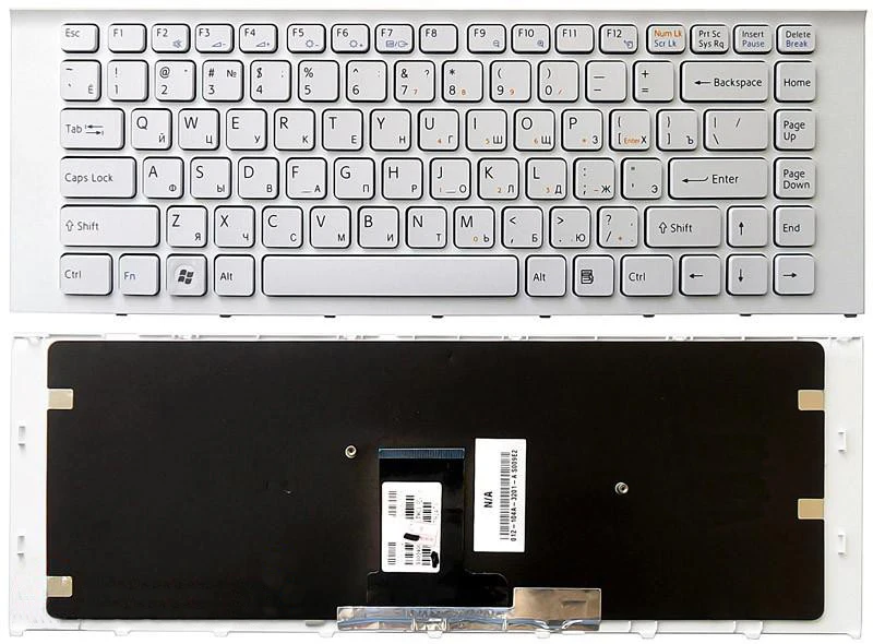 Клавиатура для Sony Vaio VPCEA22FX белая с рамкой |