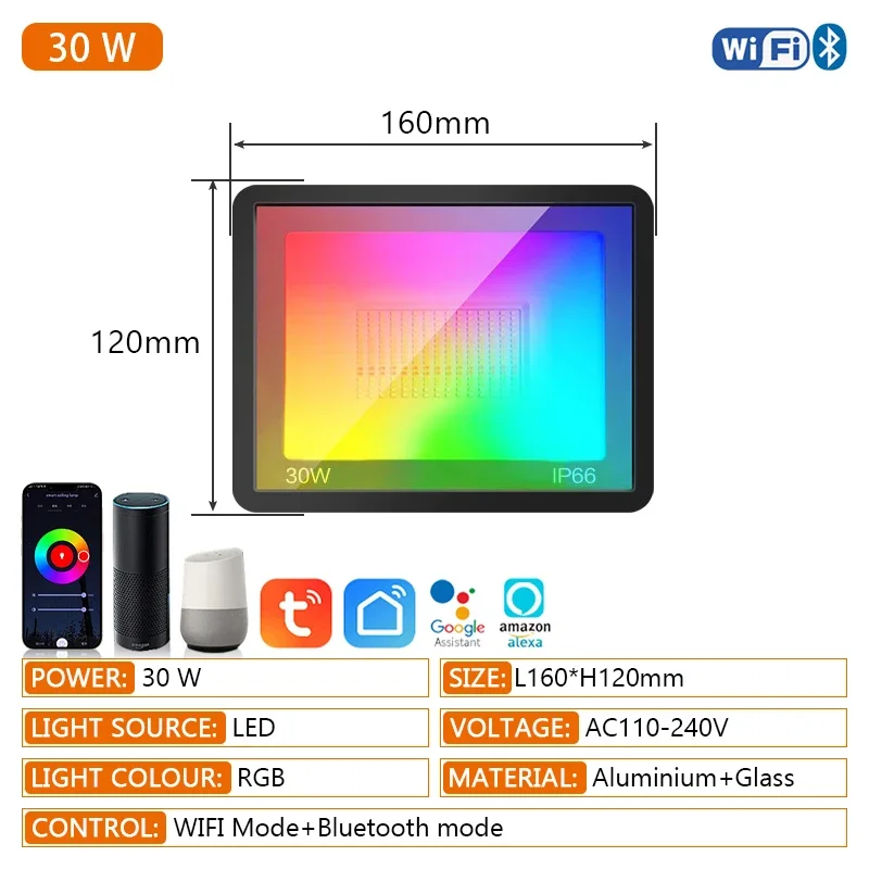 

RGB Прожектор TUYA 30/50/100Вт