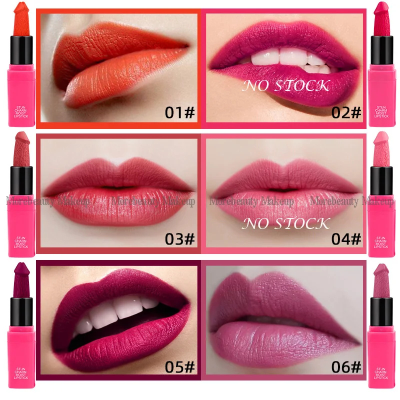 Private Label Mushroom Maquiagem Penis Shape Lips Makeup Matte Lipstick Moisture Cosmetic Red Lip Care Waterproof |