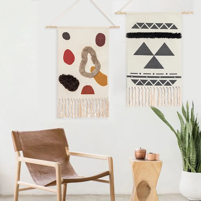 

Hand-woven Tapestry with Tassel Bohemian Crafts Room Dorm Hotel Wall Hanging Decor Home Stay Decoration Accessories christmas