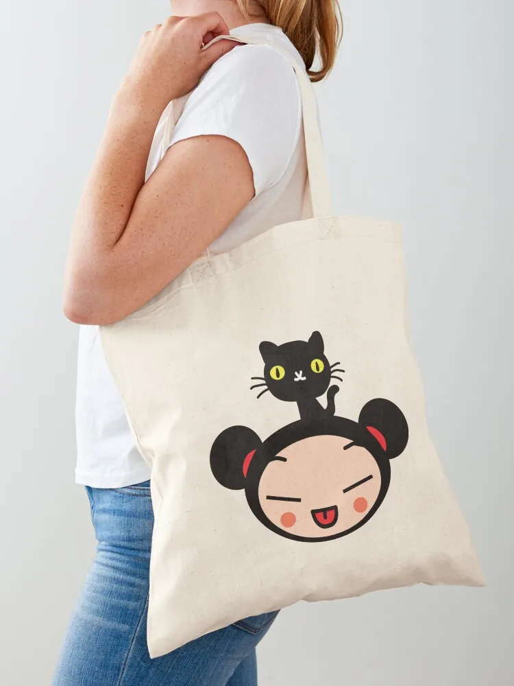 Сумка-тоут Pucca and a cat роскошная женская эко-пакет сумка-шоппер холщовая сумка-тоут