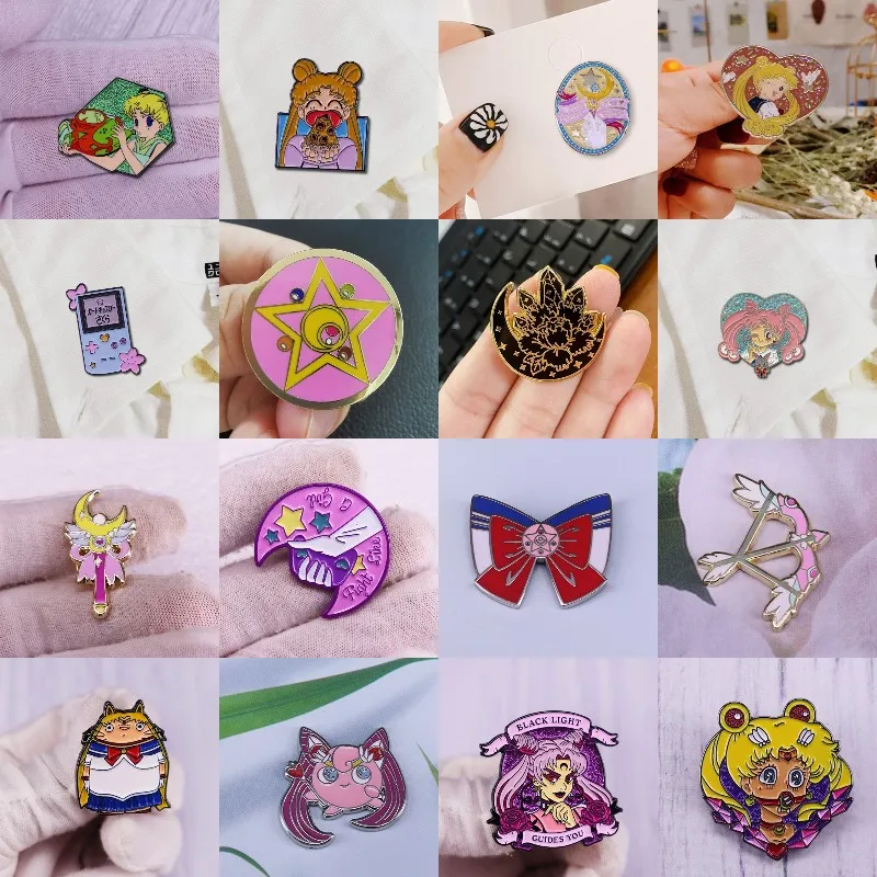 Эмалированная булавка Kawaii Rabbit Girl Black Cat милый мультяшный косплей значок на лацкан