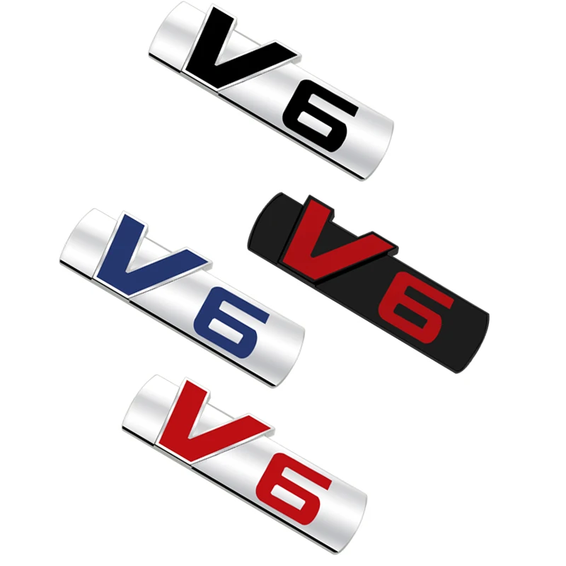 

Car Emblem Metal V6 Badge Logo Body Decals Sticker For BMW Lexus Mercedes Benz AMG VW Renault Peugeot Seat Skoda KIA