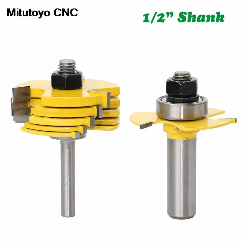 

2Pcs 12mm 1/2 Shank Woodworking Slot Knife Cutters 3 Wing Router Bits Set 7pcs Blade Cemented Carbide Milling Cutter For Wood