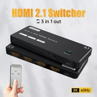 moshou 8k hdmi compatible 3 in 1 out switcher selector box hd 2 1 switch high speed 48gbps 8k60hz 4k120hz for ps5 projectors