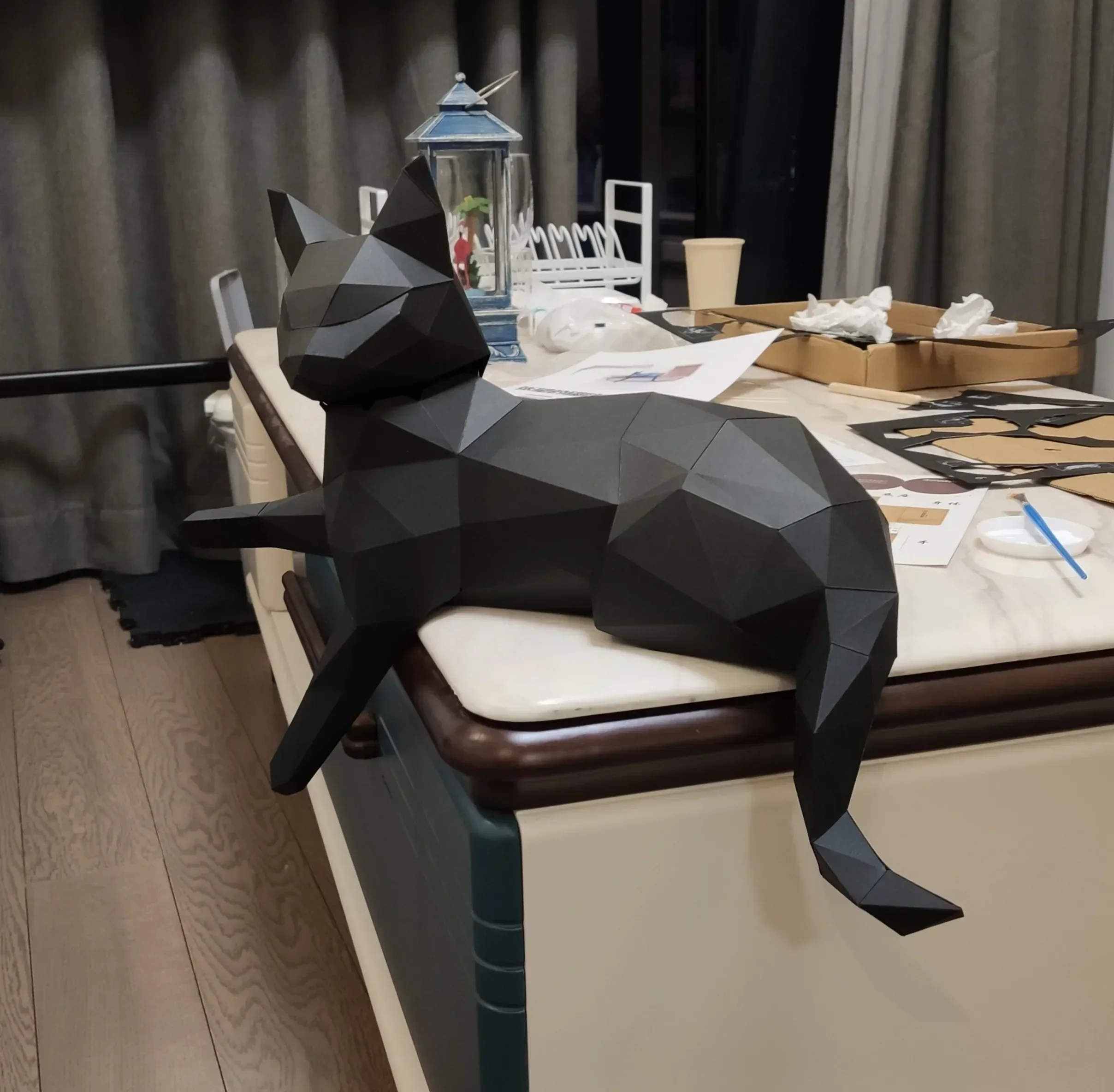 45 см бумажная модель с изображением кота животного 3D головоломка скульптура