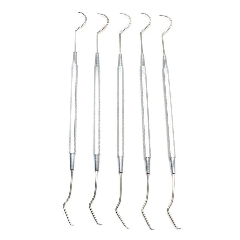 5PCS Dental Periodontal Probe Explorer Stainless Steel Double Ends Dentist Pick Scraper Tool Dentistry Tooth Stains Remover Home
