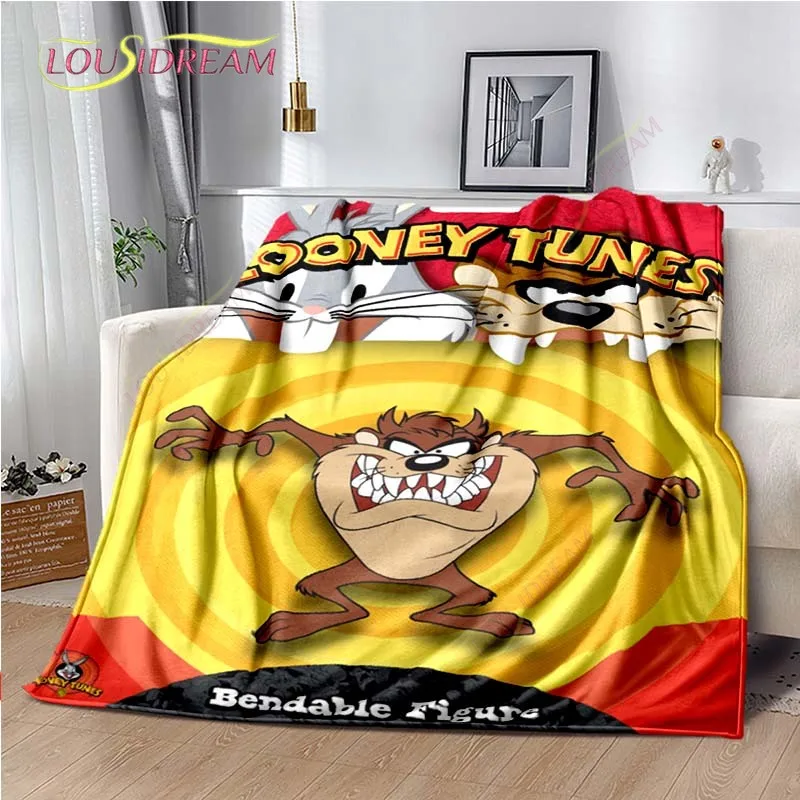 

Одеяло с рисунком тасманийского дьявола, легкий теплый плед Looney Tunes, мягкое мультяшное одеяло для гостиной, спальни, детской комнаты