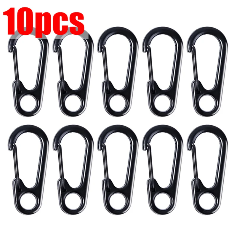 

10PCS Lobster Clasp Buckle Keychian Mini Carabiners Outdoor Camping Hiking Buckles Alloy Spring Snap Hooks Keychains Tool Clips