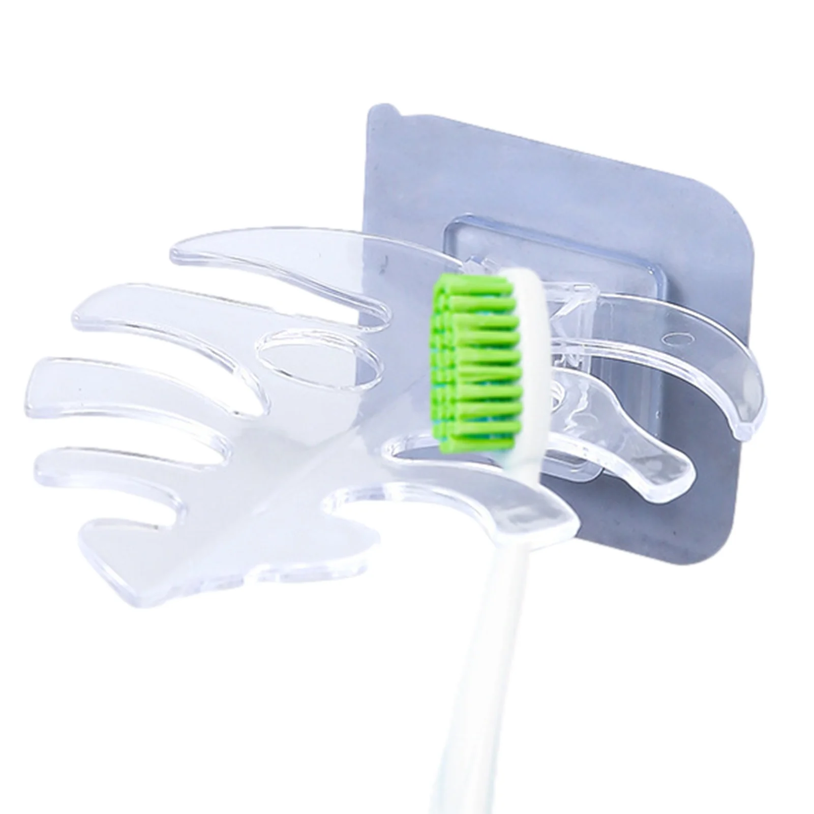 

Toothbrush Holder Palm Leaf Self-Adhesive Hook Tooth Brushing Holder Wall Mount Punch-free Hooks For Bathroom Storage Room Tile