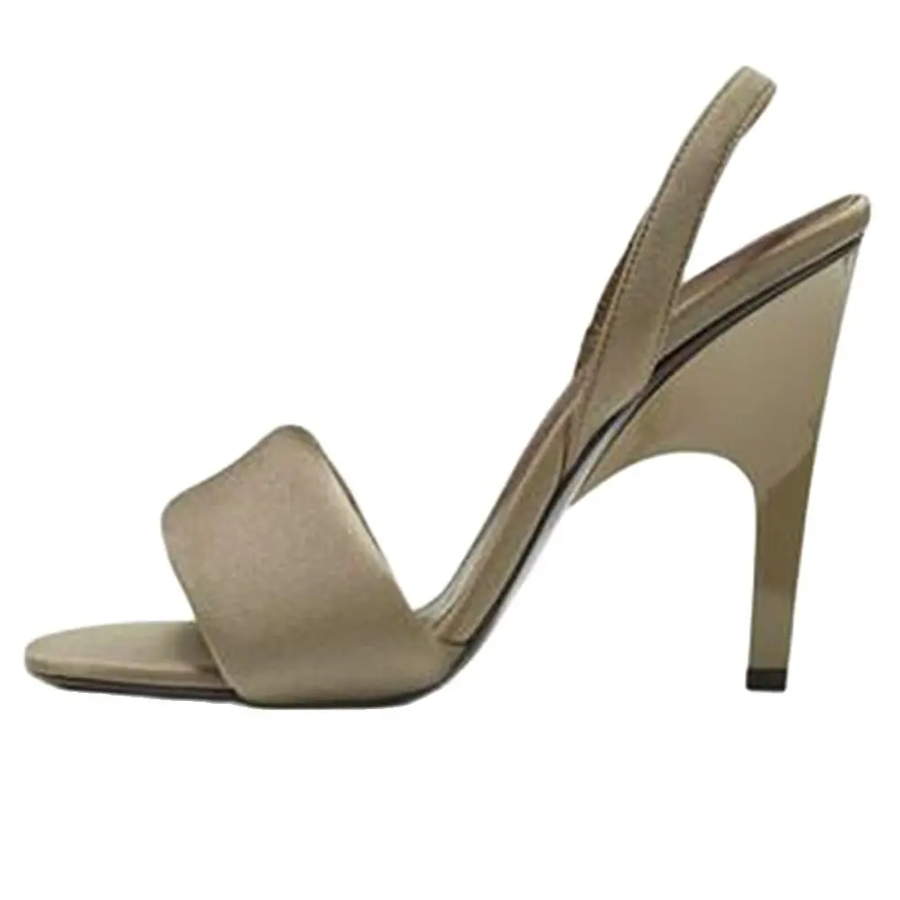 New Women's Summer Slip-On Peep Toe Leisure Elastic Band Pumps Round Toe Sponge One Strap Strange High Heels Candy Color Size 43