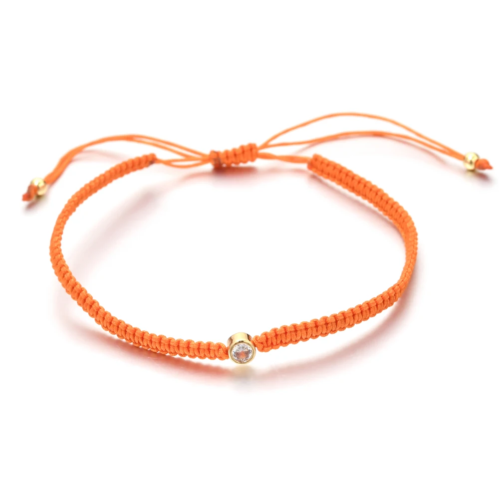 ZMZY милый геометрический цирконий CZ с одним камнем веревка красочный браслет для