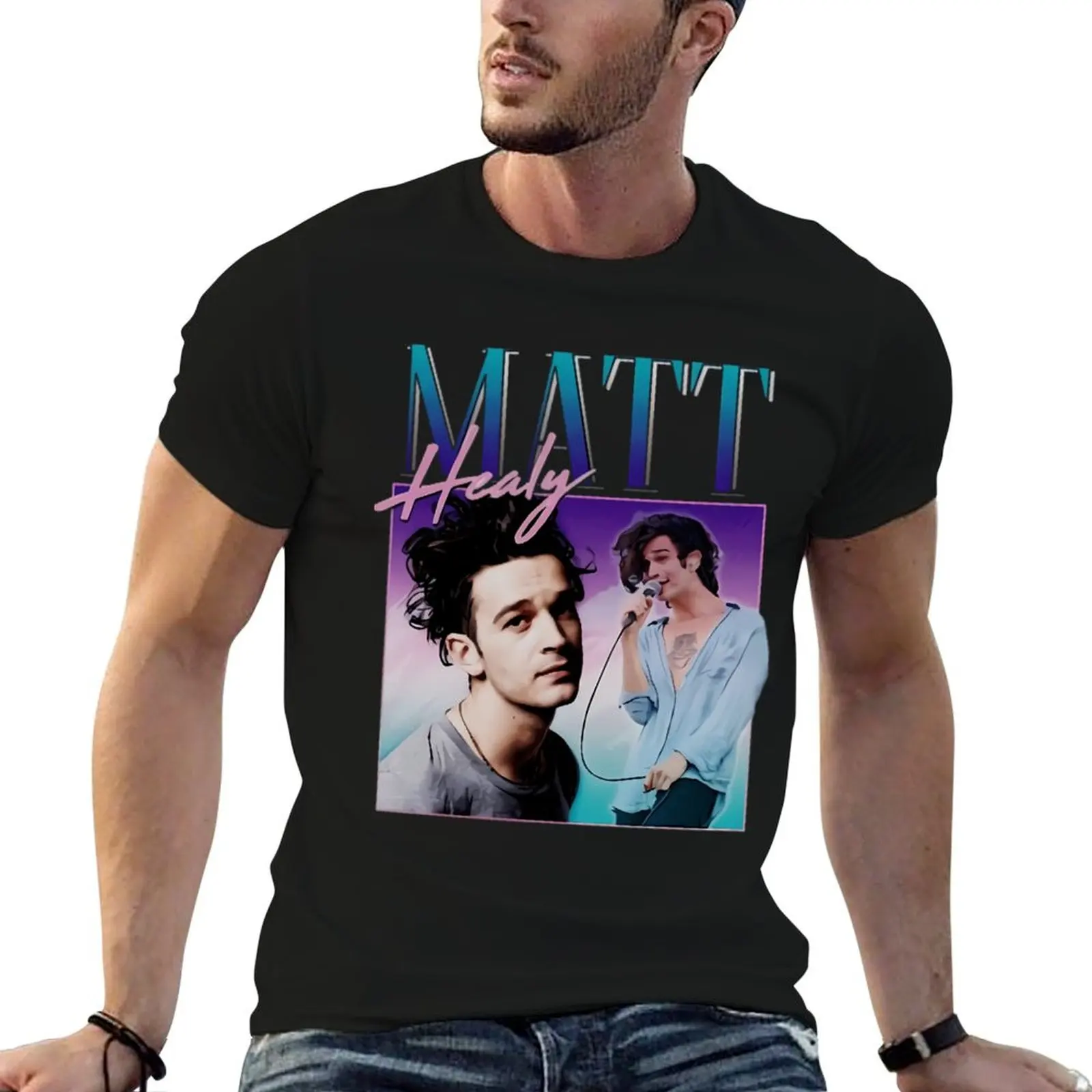 Фото Футболка Matt Healy Homage Funny Matty 1975 в стиле ретро 90-х и 80-х годов, мужская футболка из простого хлопка, мужская футболка №1