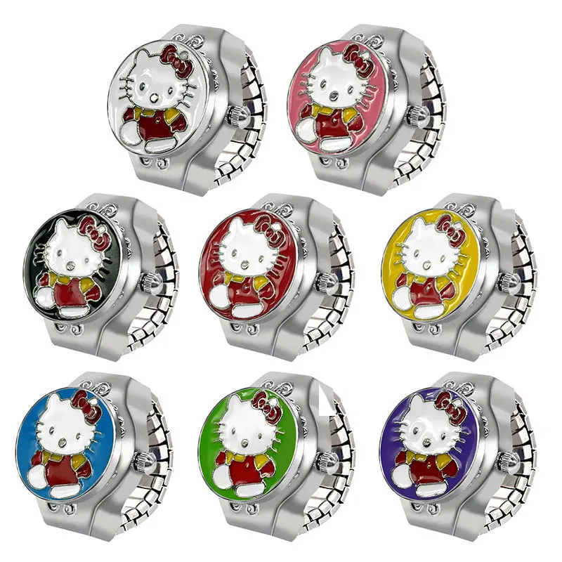

Anime around the hot Hello Kitty play watch ring quartz watch personalized men and women trendy ring watch birthday gift