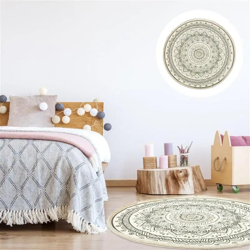 

European Style Table Cushion Decorative Table Pad Multipurpose Tassel Mat Natural Linen Coaster