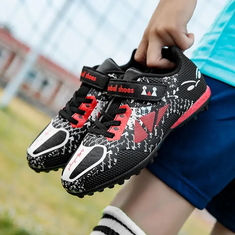 Professional Kids Football Shoes Studded Training Specialized Balls Boys Girls Crop Nail Training Sneakers