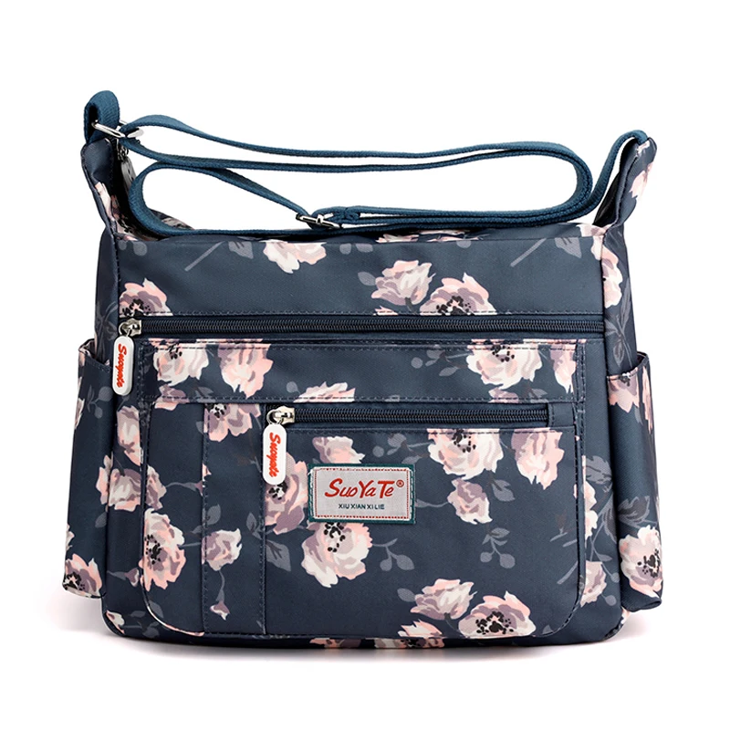 

Multi-pocket Design Women's Shoulder Bag Fashion Casual Floral Pattern Women Bag High Quality Durable Nylon Handbag