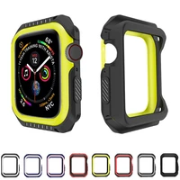 siliconehard armor case for apple watch 7 4 5 6 se 45mm 41mm 44mm 40mm frame protective cover for iwatch 38mm 42mm accessories