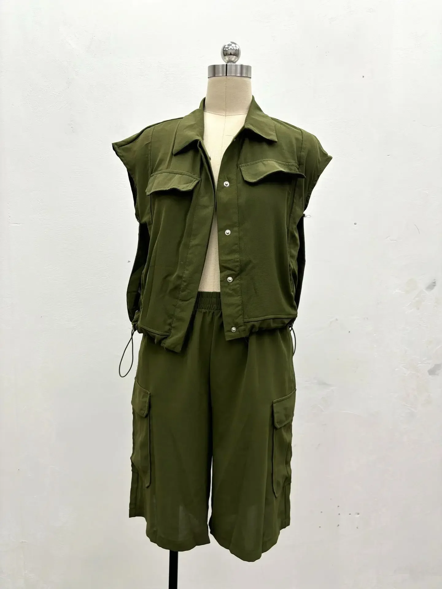 Женский однобортный Кардиган с шортами свободный однотонный повседневный