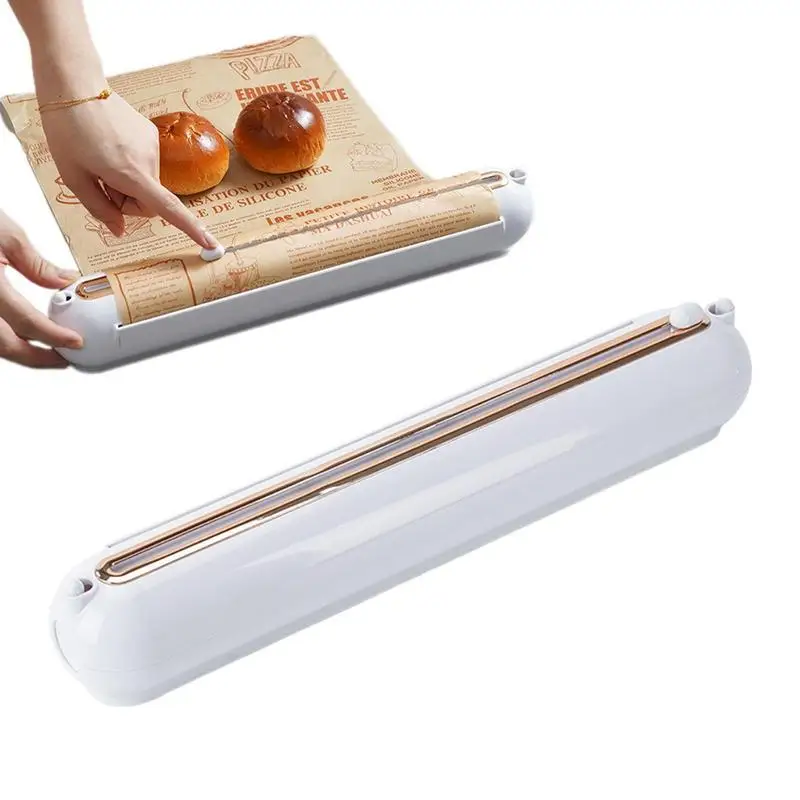 

Cling Film Dispenser With Cutter Wrap Dispenser Plastic Wrap Dispenser Aluminum Foil Parchment Paper Injector Kitchen Tool
