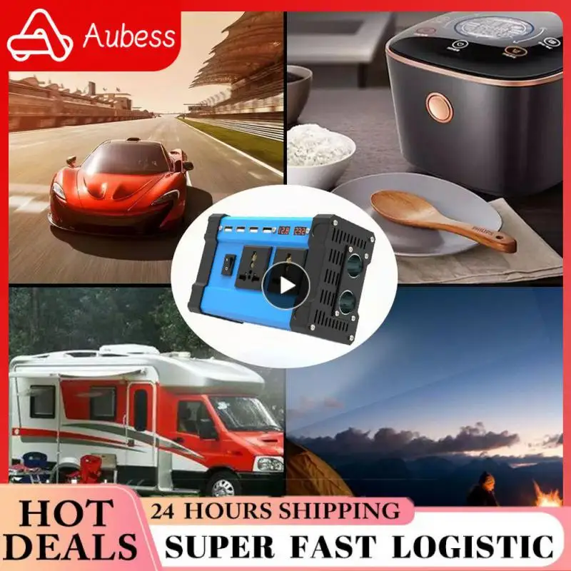 

2/4/6PCS 300w Car Power Inverter Led Screen Display 4000w Power Inverter Car Ac Power Converter Practical Durable