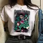 Новинка, женская футболка с 3D-принтом камадо незуко из японского аниме рассекающий демонов, белая футболка большого размера в стиле Харадзюку, 2022