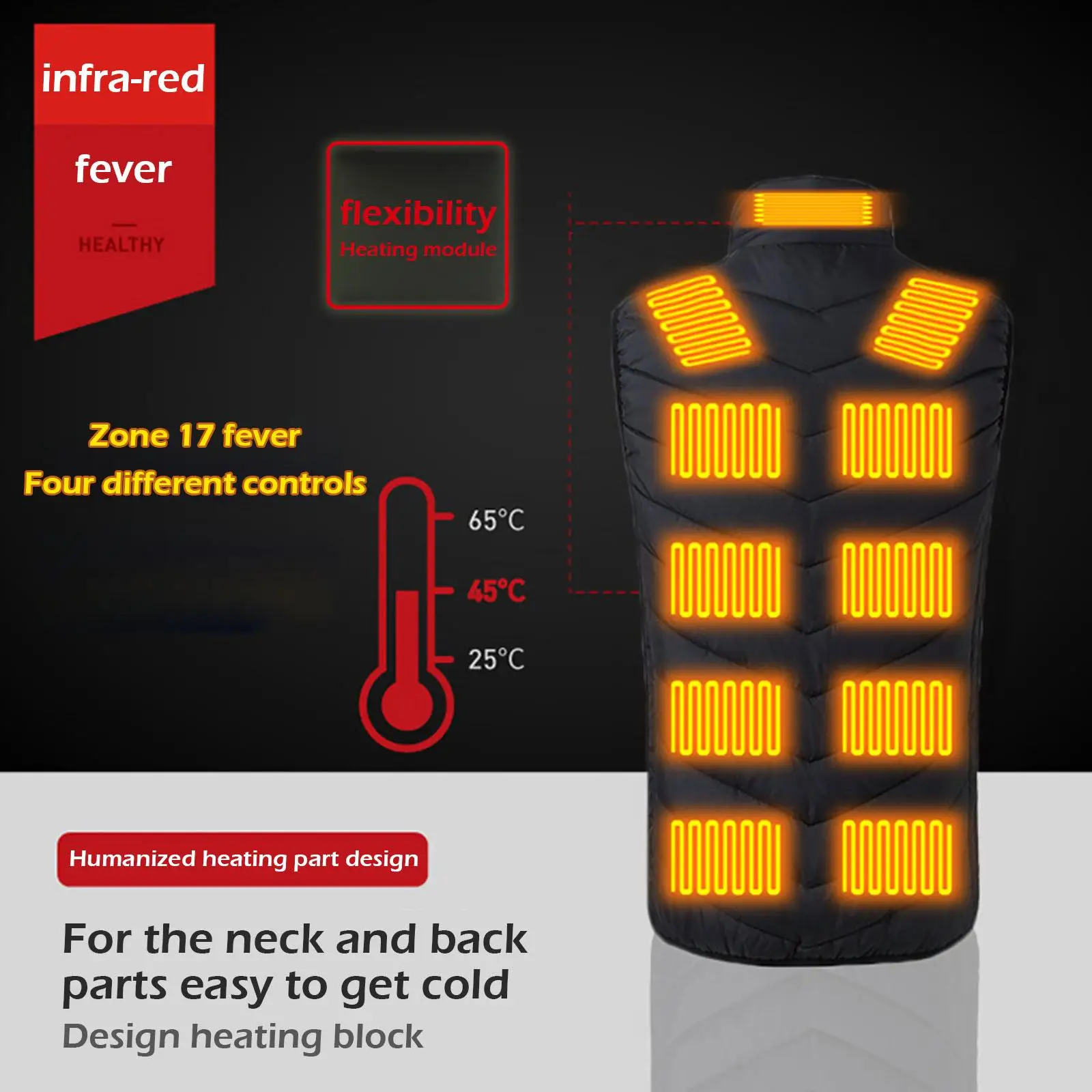 17 Areas Usb Heated Jacket Men Women Electric Heated Vest Heating Vest Heated Bodywarmer Usb Inner Heat Vest Veste Chauffante