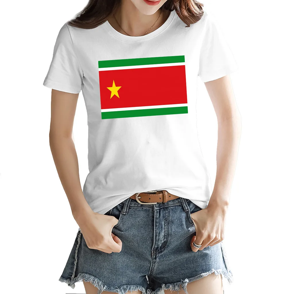 

Casual Graphic Flag of Guadeloupe Round neck T-shirt White Sarcastic FreshTops Tees European Size