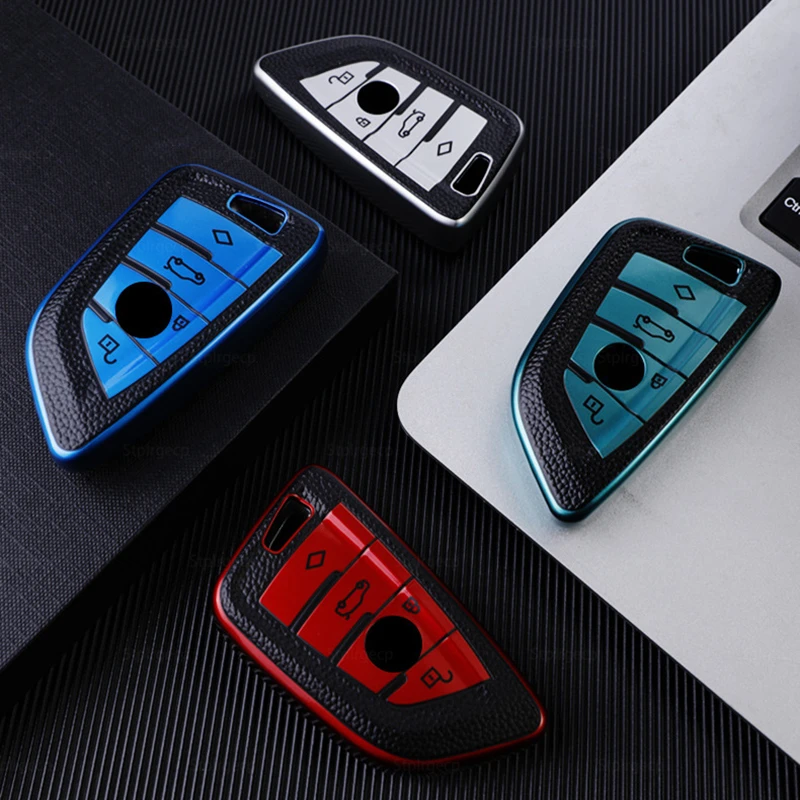 

HOT Leather TPU Car Key Case Cover For BMW X1 X3 X5 X6 Series 1 2 5 7 F15 F16 E53 E70 E39 F10 F30 G30 G38 Car key Shell Protecor