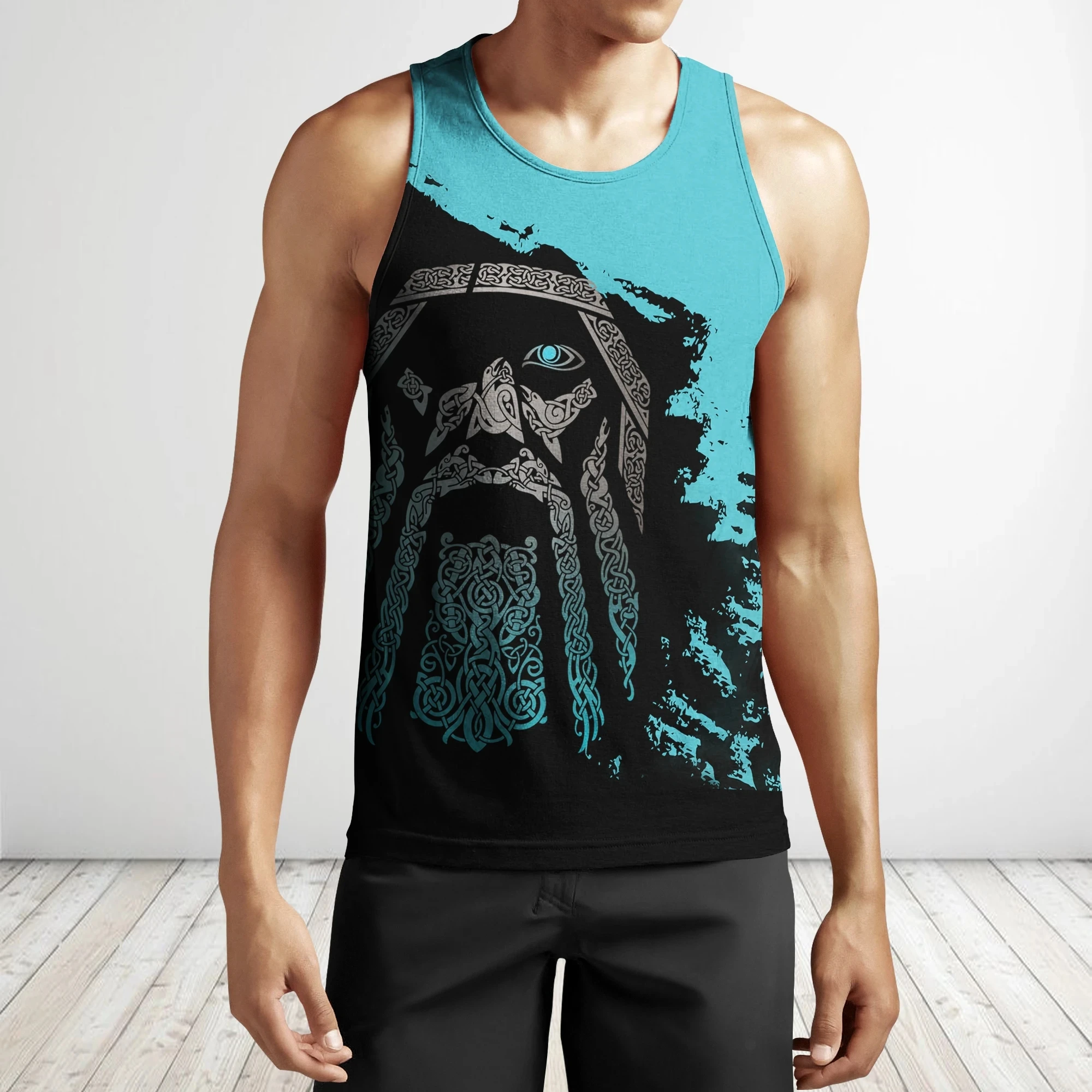 

Майка унисекс с 3D-принтом, модная уличная одежда с рисунком символов викингов, ворона с татуировками, жилет без рукавов, повседневная, для фи...