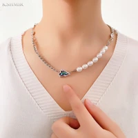 pearl zircon patchwork necklace ins fashion personality high sense choker new exquisite design versatile clavicle chain