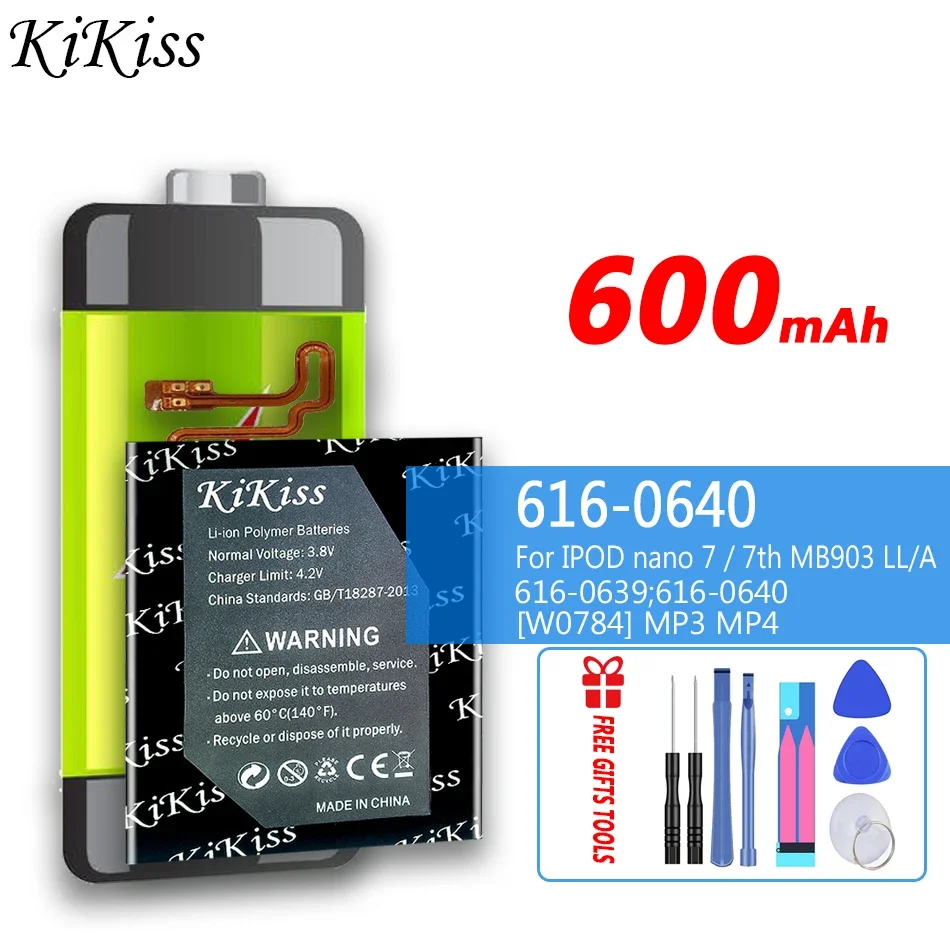 Сменный аккумулятор KiKiss высокой емкости 600 мАч A1446 для IPOD nano 7/7th MB903LL/A 616-0639616-0640 [W0784]