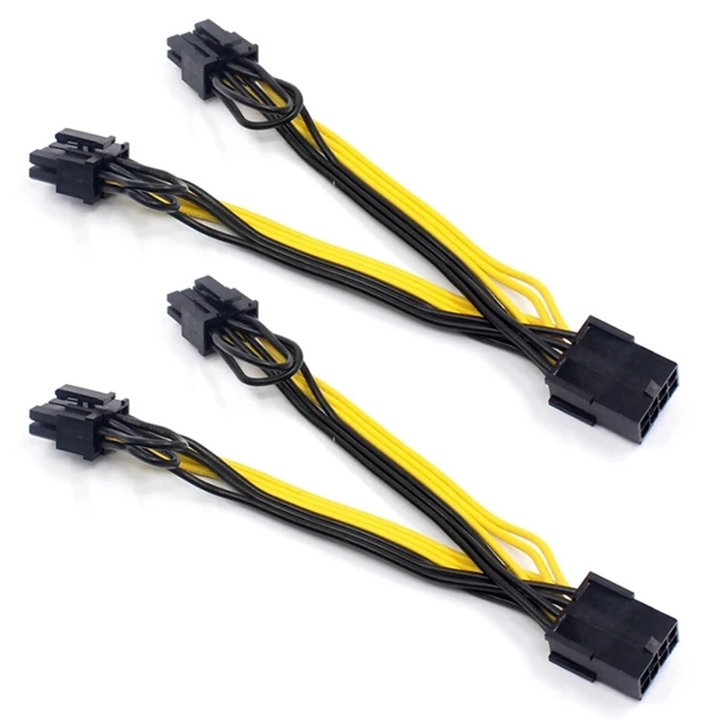 

RISE-2X EPS CPU 8Pin To 2-Port Pcie 8Pin Dual PCI-E 6 + 2Pin Y Splitter Miner GPU видеокарта кабель питания