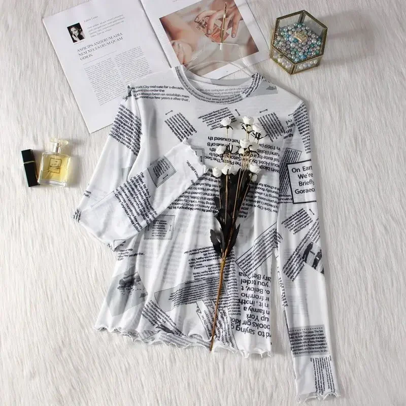 Женская воздухопроницаемая футболка с длинным рукавом повседневная сетчатая