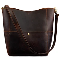 s zone women genuine leather bucket bag hobo shoulder handbag crossbody purses vintage tote pocketbooks
