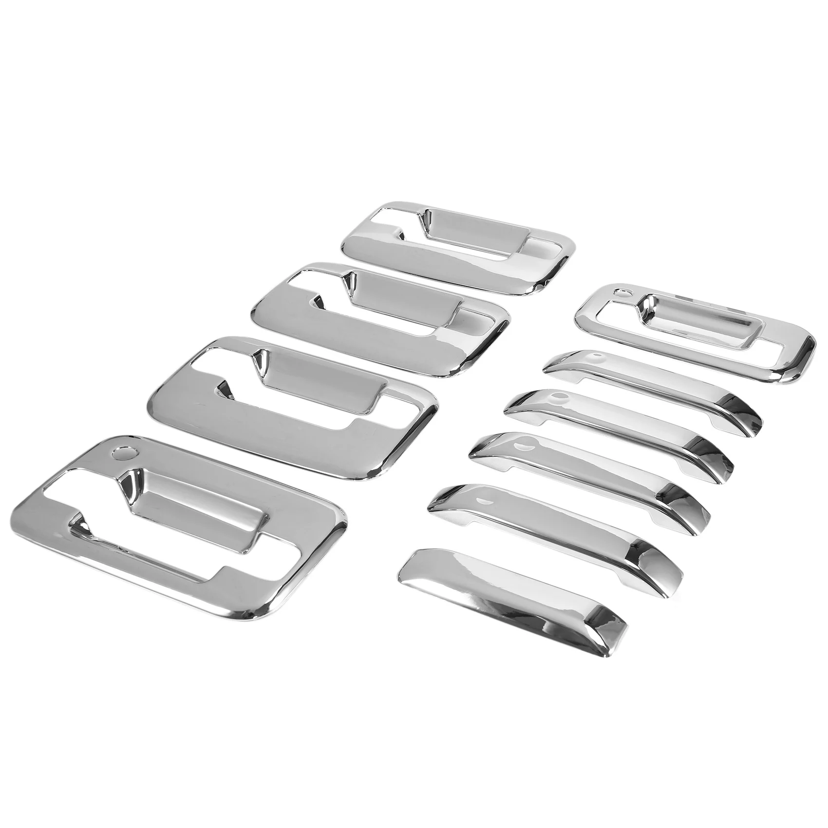 

External Door Handle Covers Without Keypad & Tailgate Cover with Keyhole for 2004-2019 Ford F-150 F150 Silver