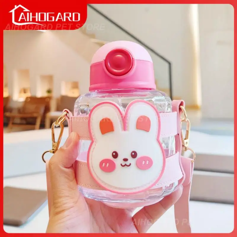 

600ml Kettle Cute Cartoon Water Cup Leak Proof Plastic Drinking Cup For Children Girls Portable Travel Drinking Tumbler Summer