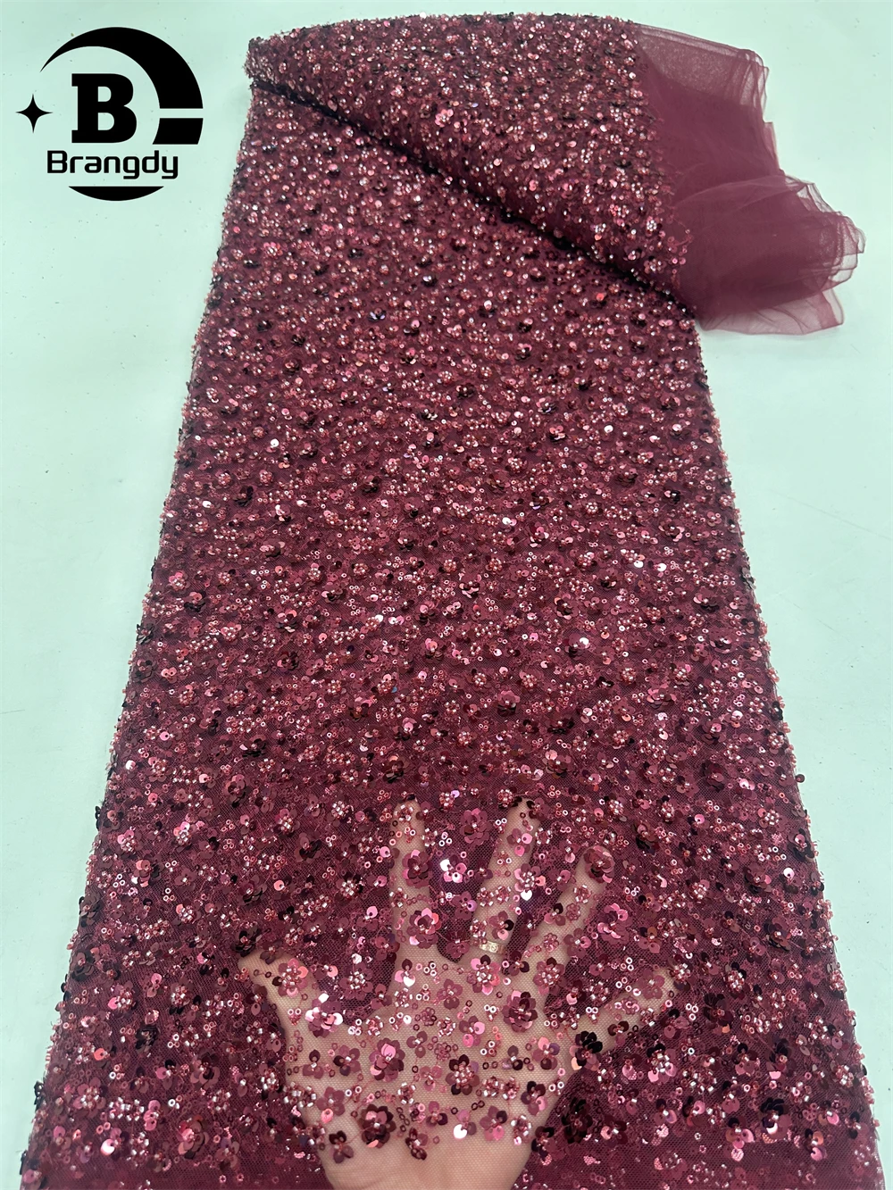 Элегантная африканская Тюлевая вышивка из бисера кружевная ткань 2024