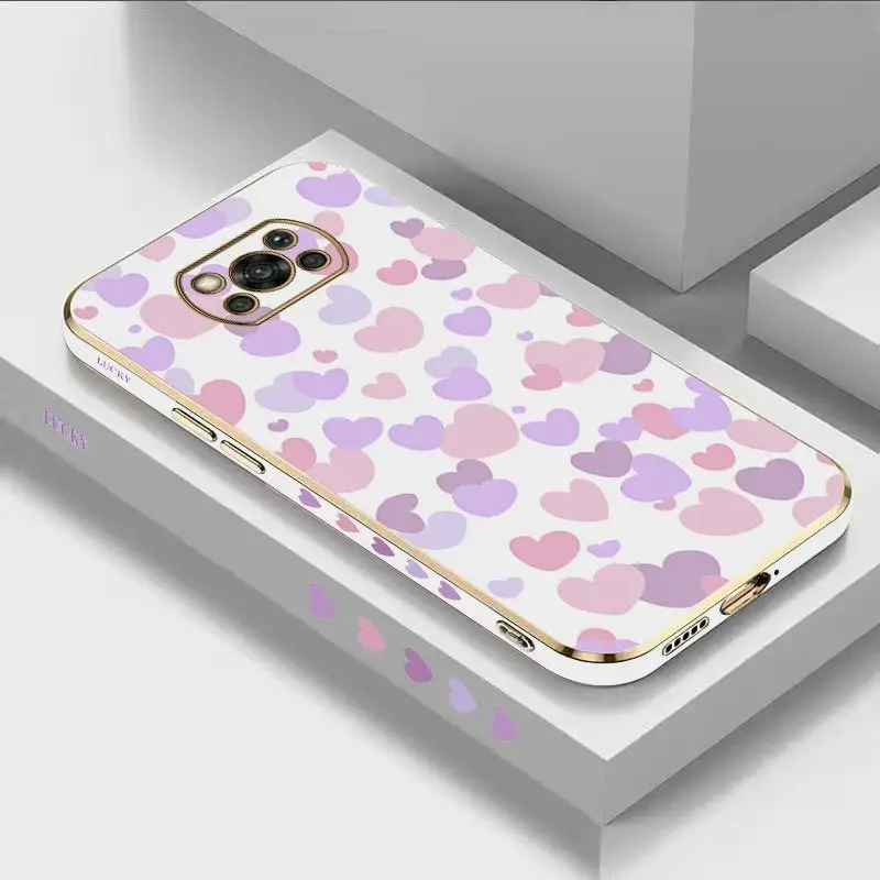 

Full Screen Love Luxury Plating Phone Case For Xiaomi Poco M5 M4 Pro F4 X4 GT F4 GT X4 F3 X3 M3 X3 NFC X2 X3 Pro C40 Cover